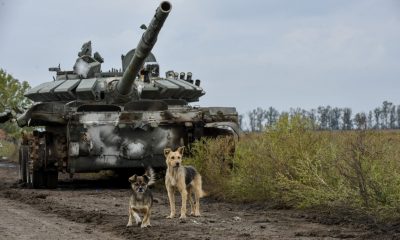 На снимката: ударен руски танк